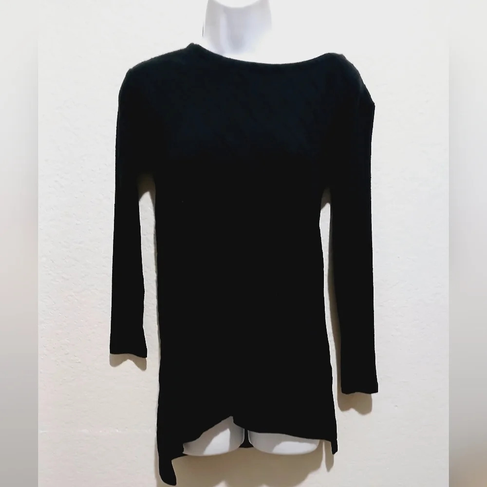 💚5/$25 Anthropologie Maeve Black Knit Asymmetrical Off The Shoulder Sweater XS